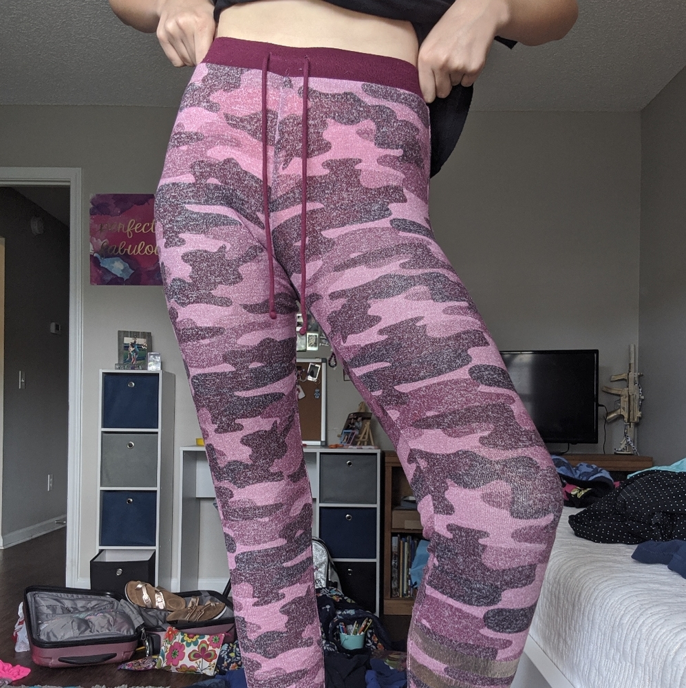 Pink camo joggers